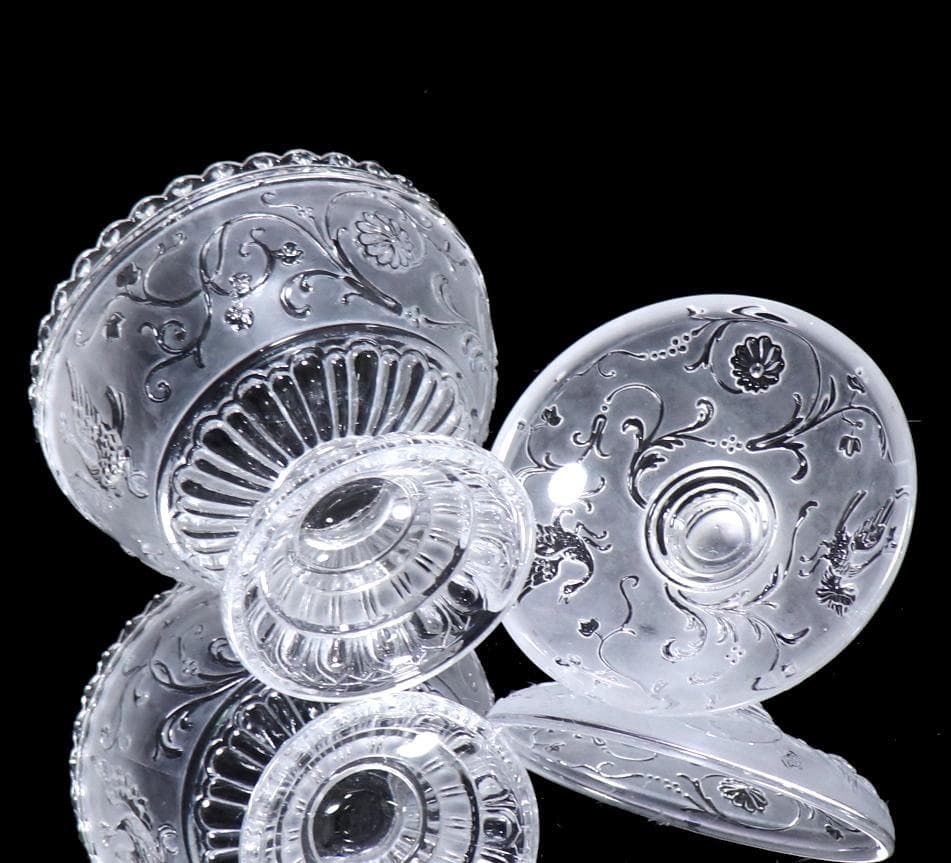 オールド・バカラ 美術館級 ジャポニスム 大型 蓋物 フロスト加工 小物入れ