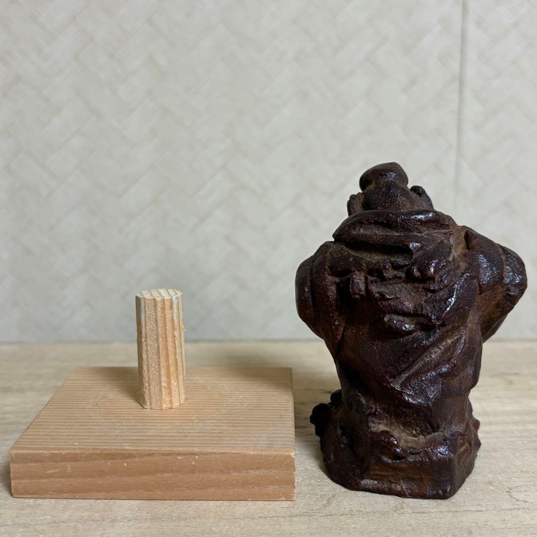 清水公照 作「獅子児」ブロンズ像 催破卵 東大寺別当　仏像　仏教美術　置物　骨董