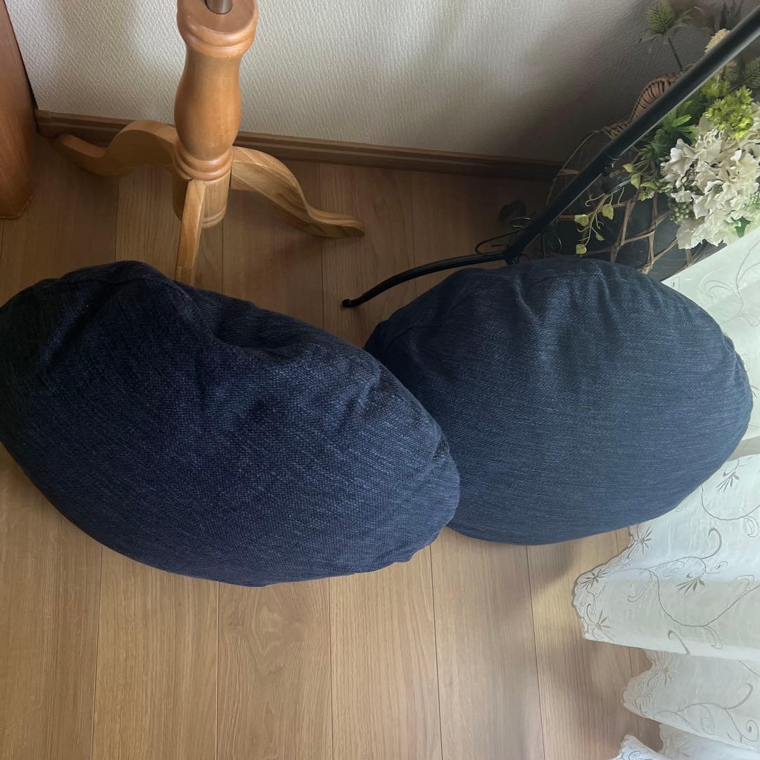 あ*ず様 日本製ACTUSフェザーファブリックアクタスネイビー 円形クッション