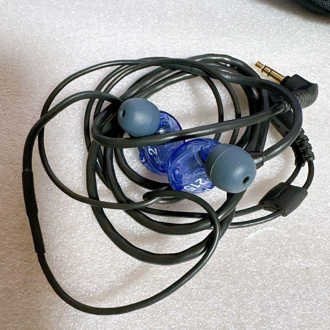 SHURE SE215有線イヤホン パープル イヤーチップ付き