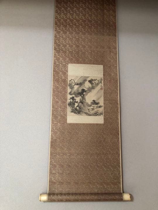 掛け軸　熊坂適山　小点　肉筆　美品　骨董品