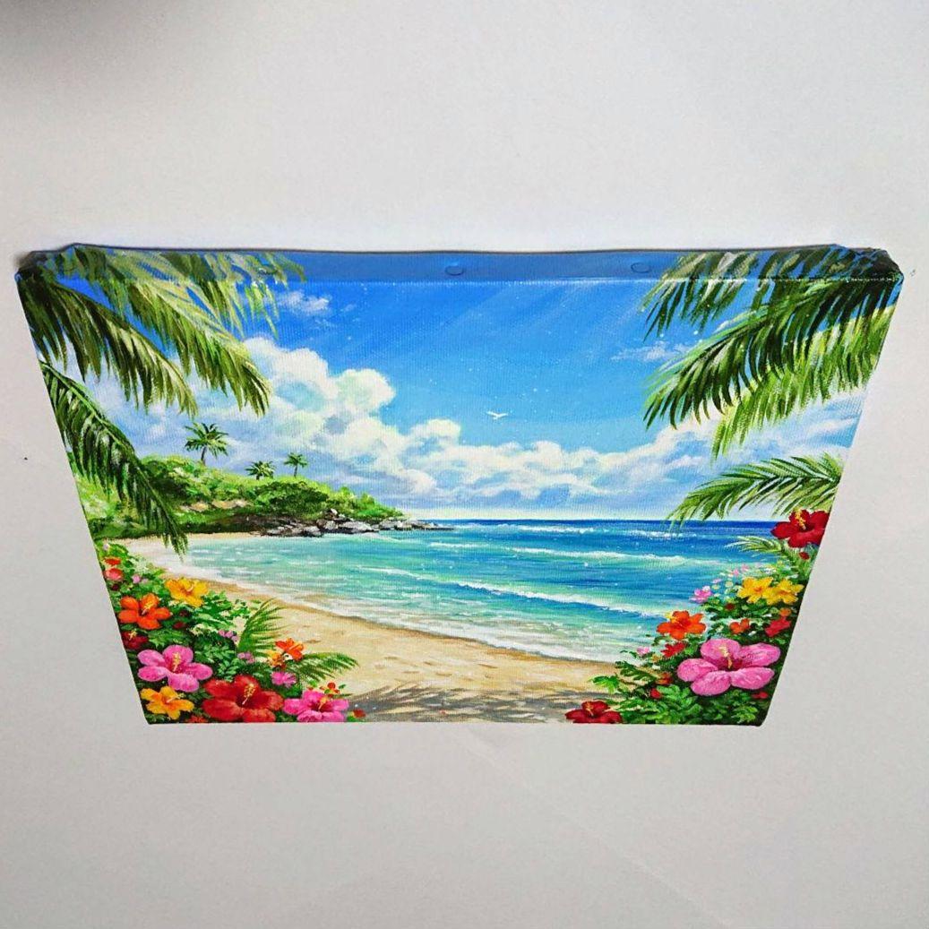 【夏の日】アクリル画 F3 風景画 絵画