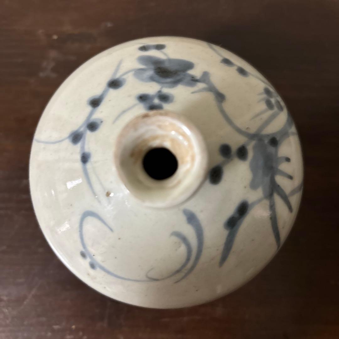 古伊万里染付油壷　⑥江戸時代　骨董　民芸　古道具　アンティーク検:白洲正子　李朝