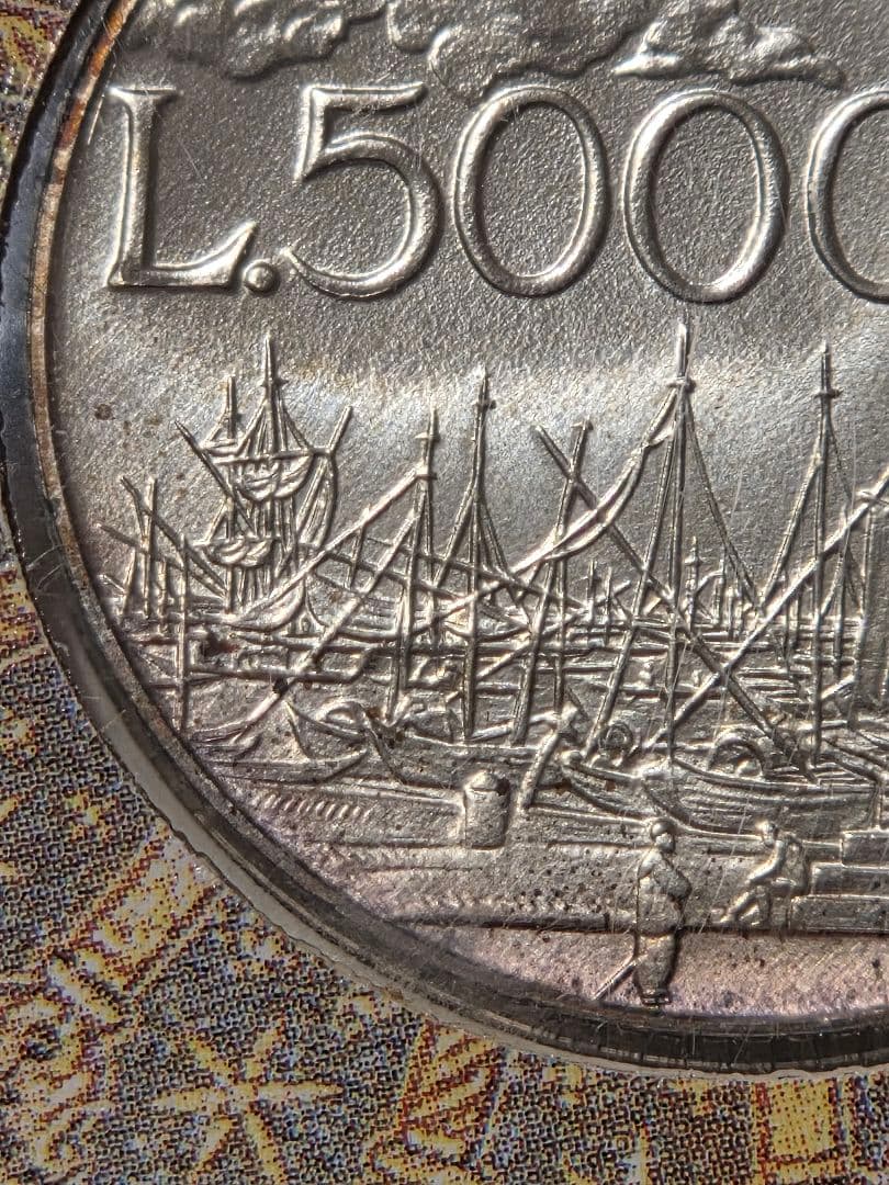イタリア共和国　カナレット生誕300周年記念　5000リレ銀貨　1997