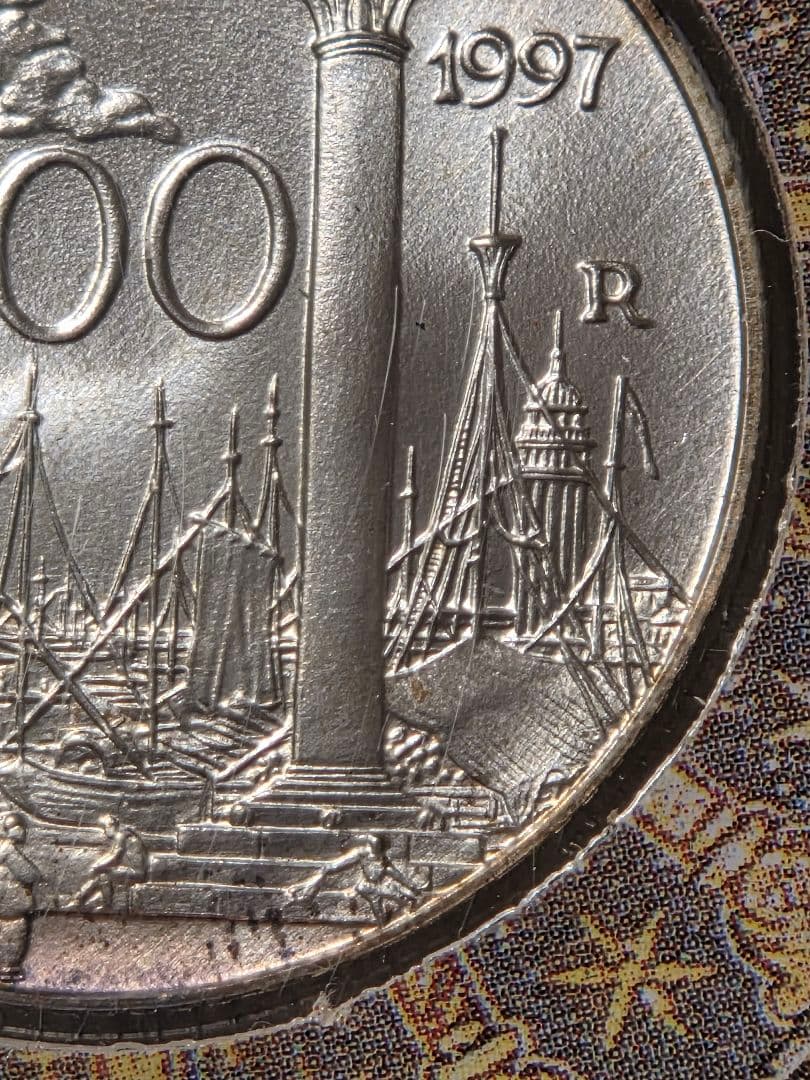 イタリア共和国　カナレット生誕300周年記念　5000リレ銀貨　1997