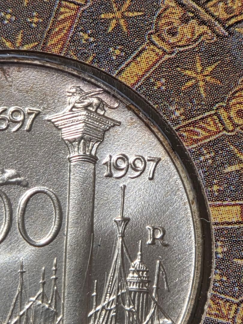 イタリア共和国　カナレット生誕300周年記念　5000リレ銀貨　1997