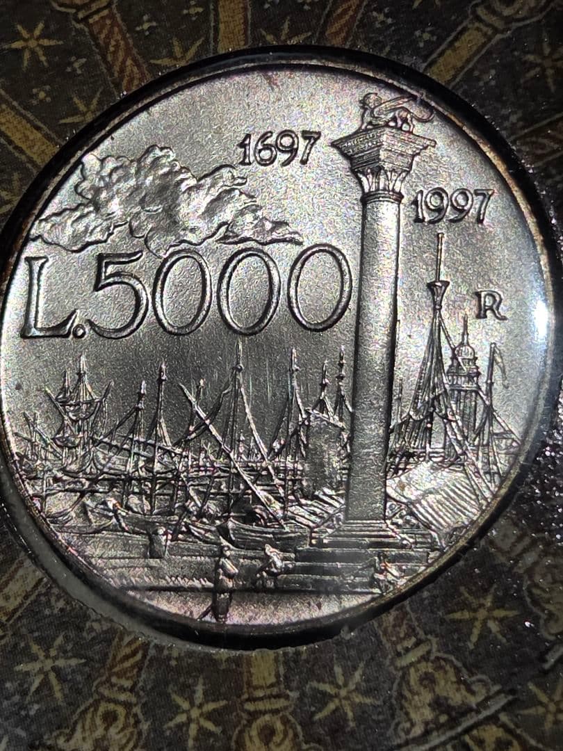イタリア共和国　カナレット生誕300周年記念　5000リレ銀貨　1997