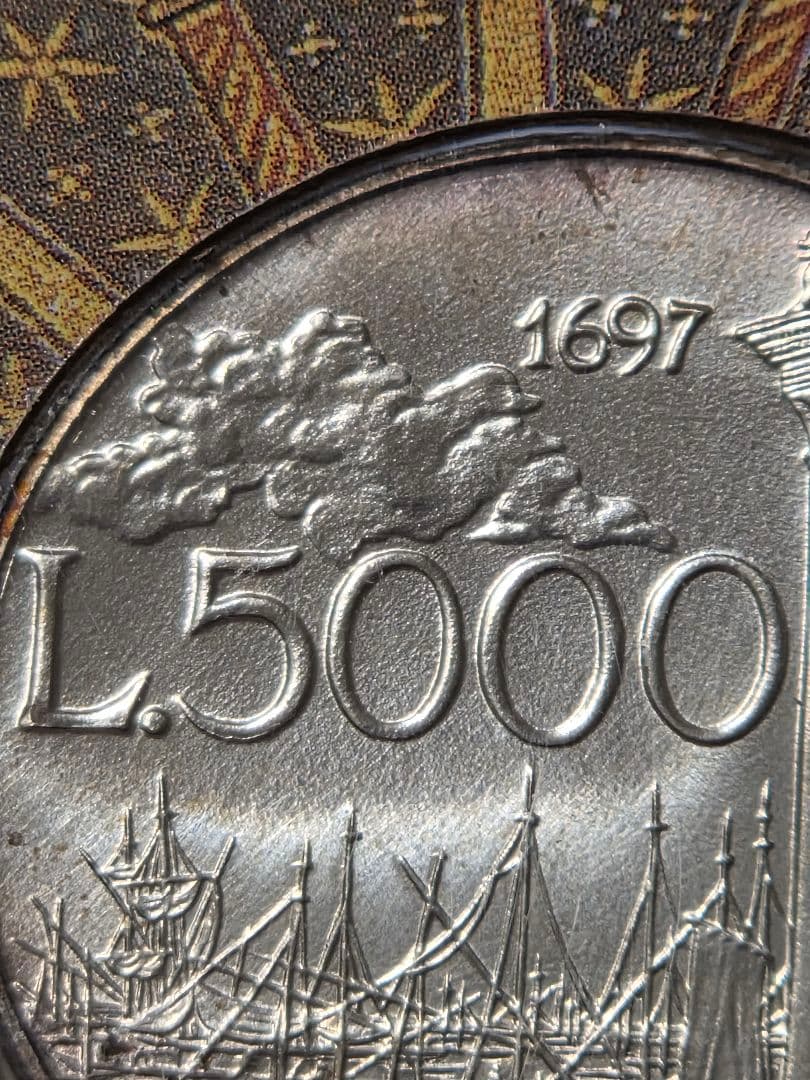イタリア共和国　カナレット生誕300周年記念　5000リレ銀貨　1997