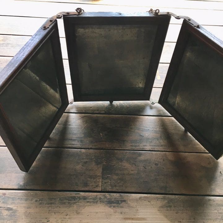 30s 40s  ビンテージ インダストリアル 三面鏡 アンティーク