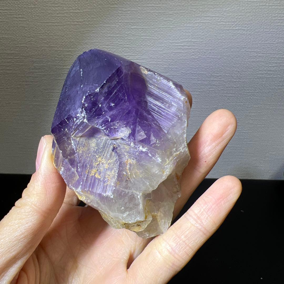 無処理　原石鉱石　ブラジル産　アメジスト　浄化　置物インテリア　540g