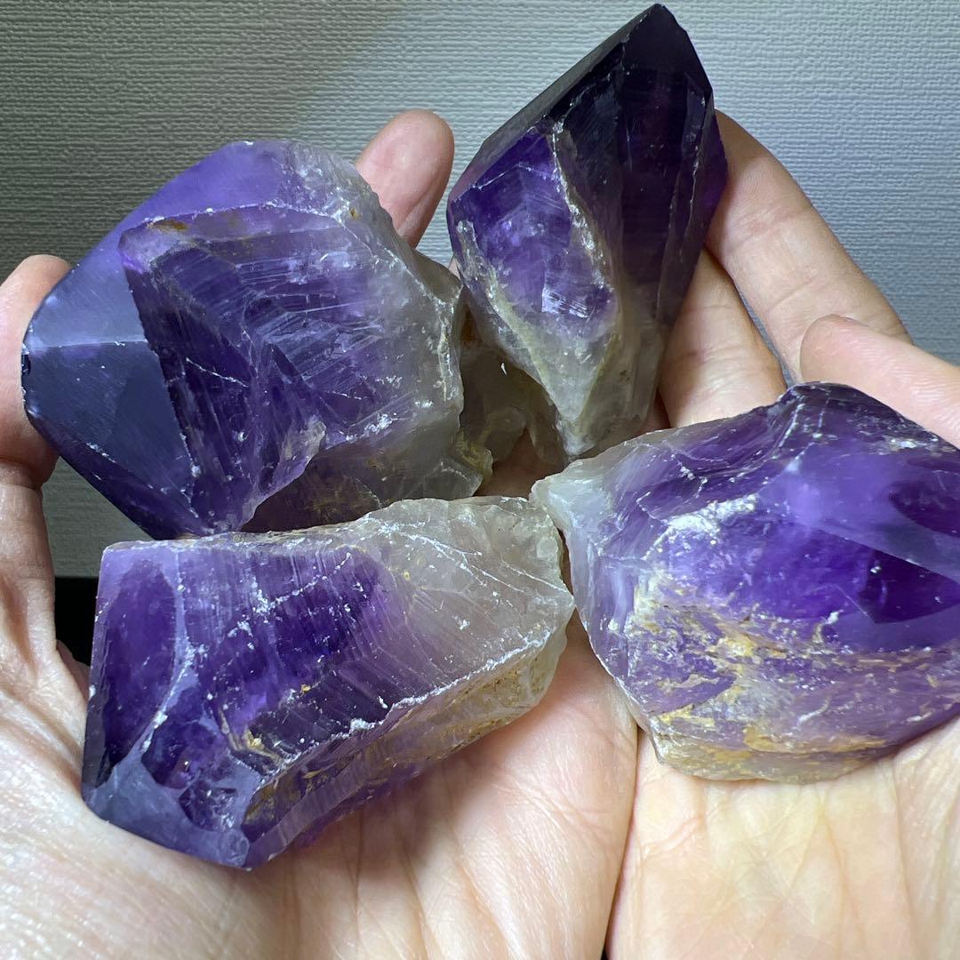無処理　原石鉱石　ブラジル産　アメジスト　浄化　置物インテリア　540g