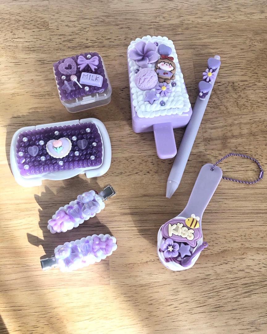 【ハンドメイド】てのひらぼっくす（パープル）計6点