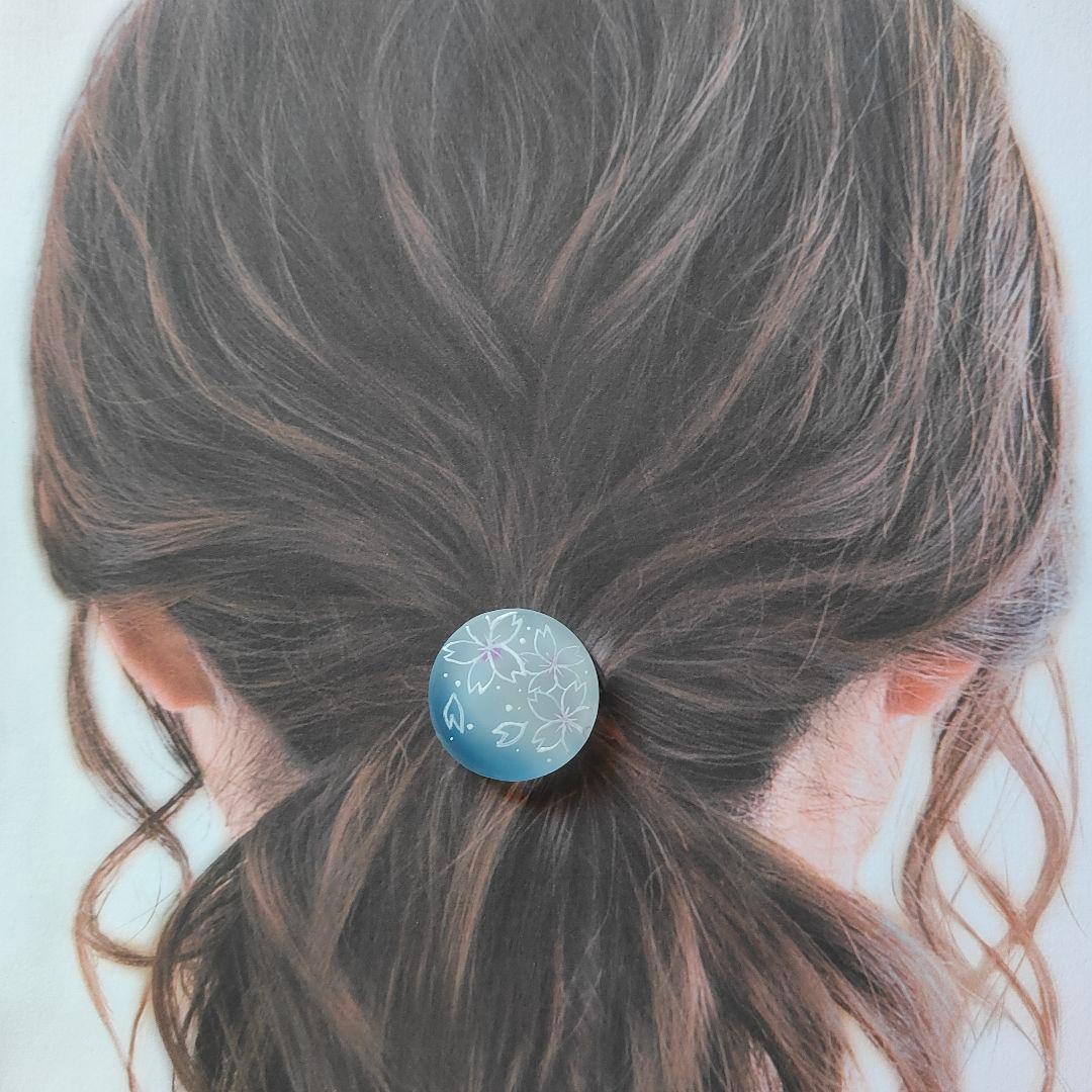 【758】ハンドメイド　レジン　ヘアゴム　ポニーフック