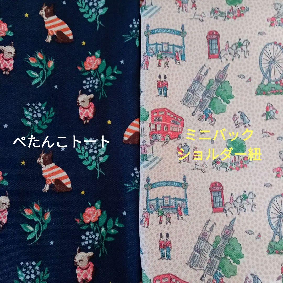 専用品　ぺたんこトートバッグ•ミニバック•ショルダー紐　ハンドメイド