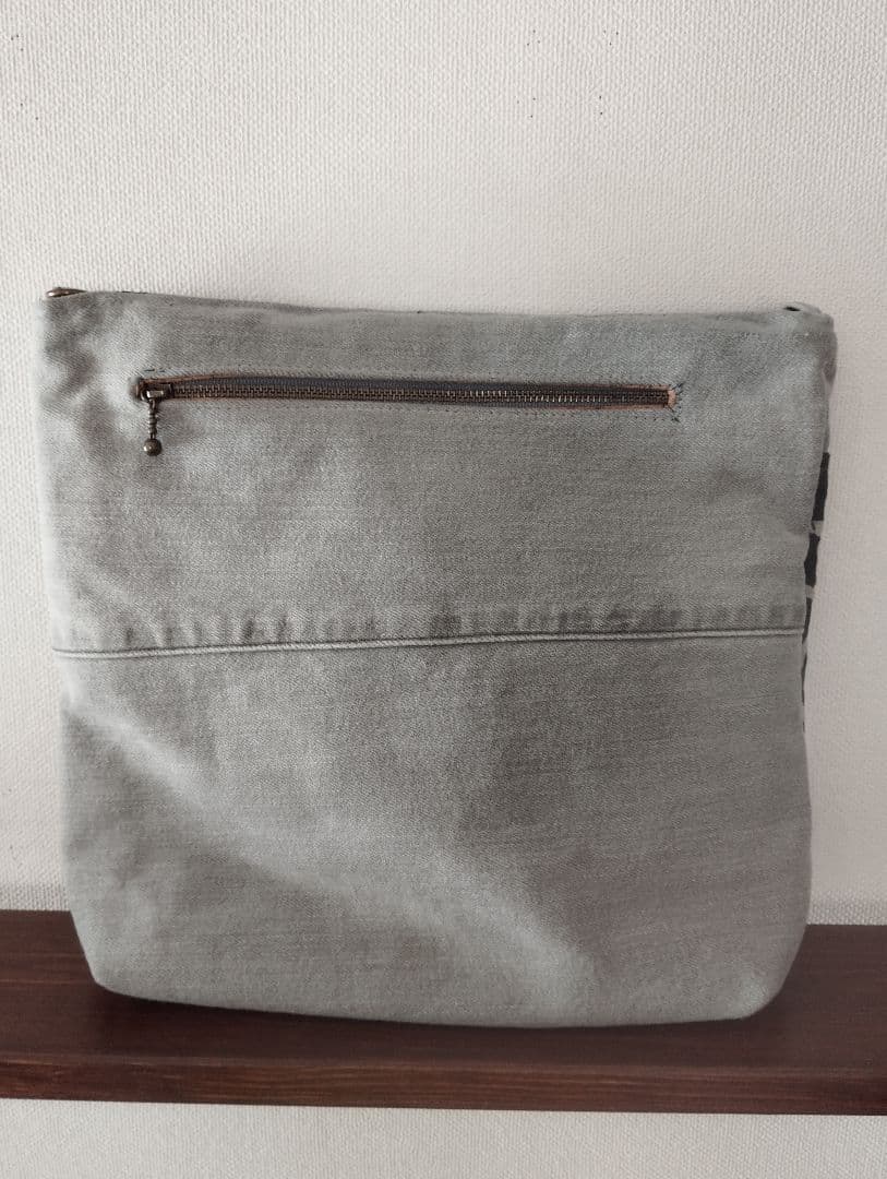 古布（イ）電磁波シールド 青 襤褸＆デニム ショルダーバッグ サコッシュ