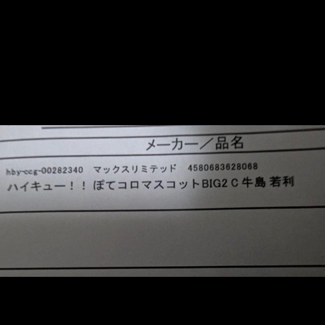 ハイキュー！！ ぽてコロマスコットBIG2 C 牛島 若利　集英社