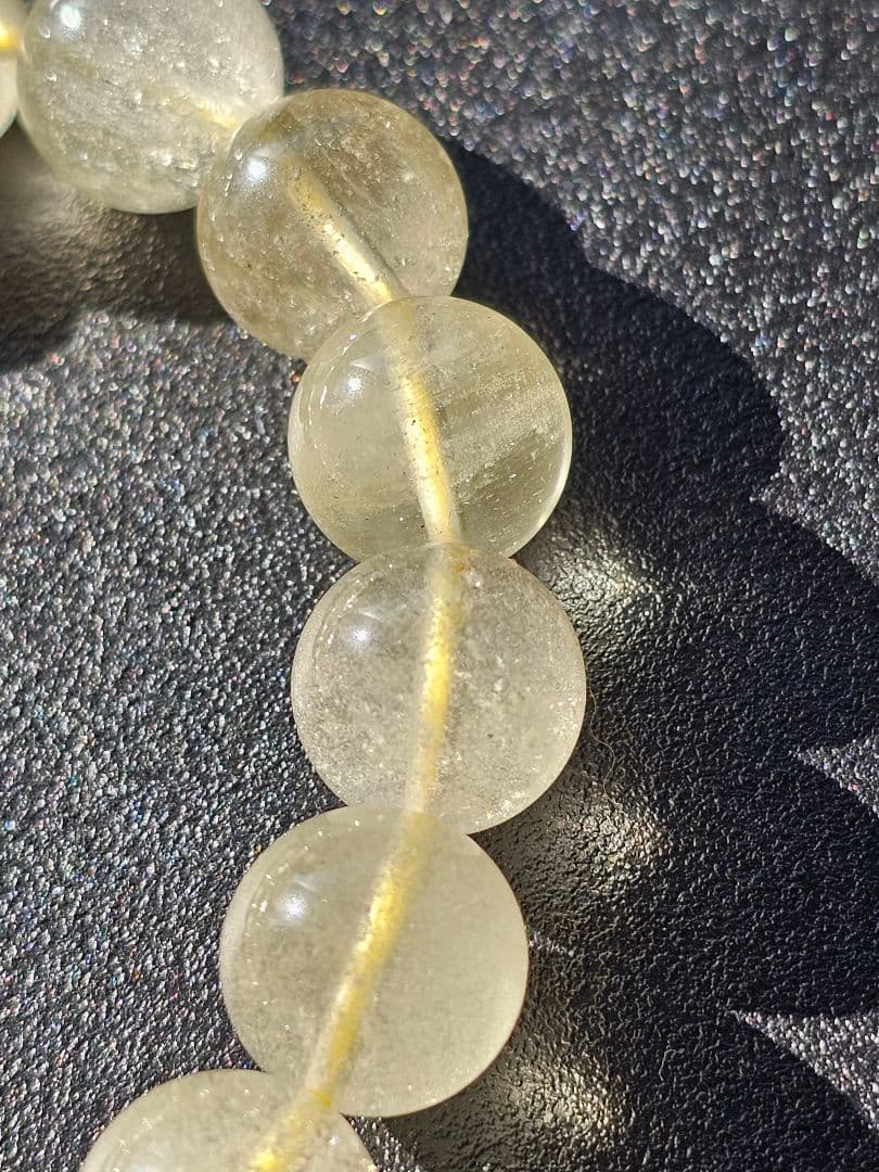 10mm　希少✴リビアングラス　ブレスレット&ペンダントトップ　インパクトガラス