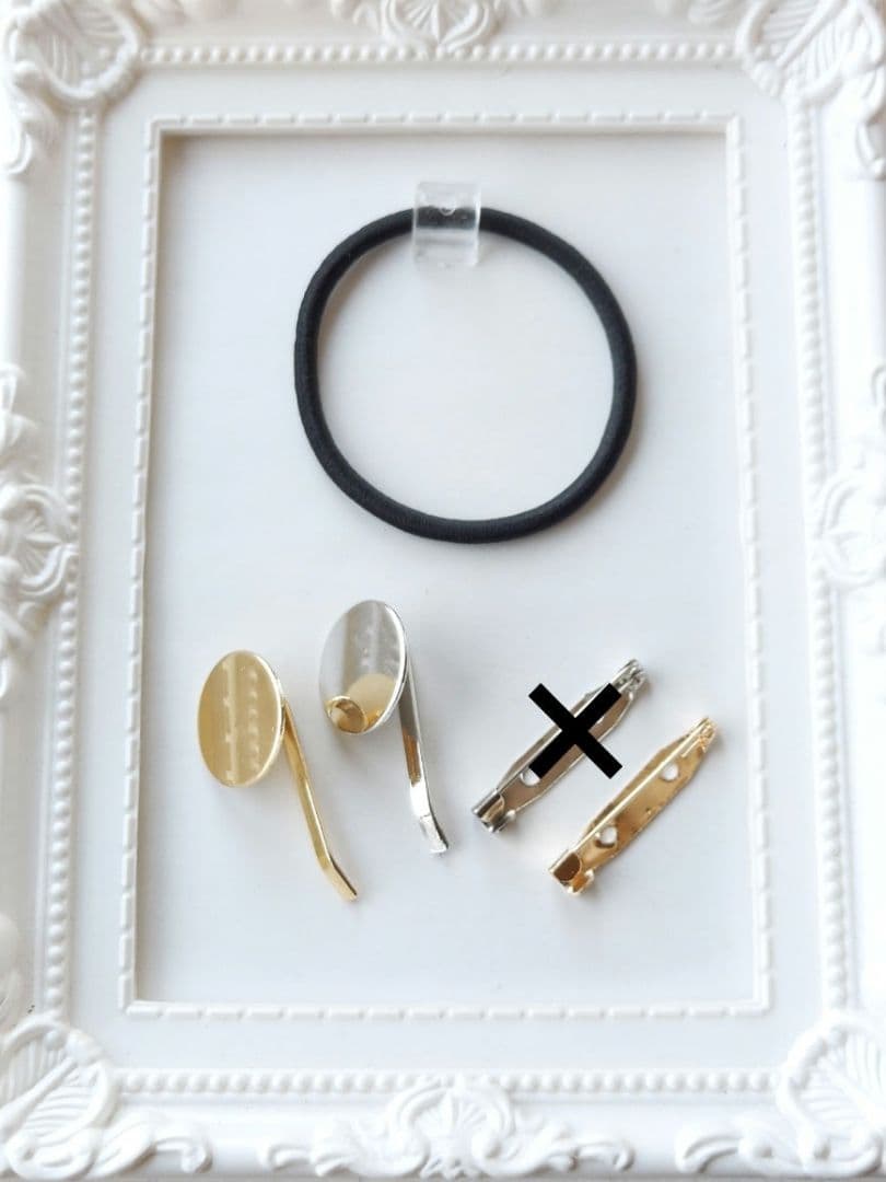 【1738】レジン　マトリカリア　ヘアゴム　ポニーフック　ブロ―チ　ハンドメイド