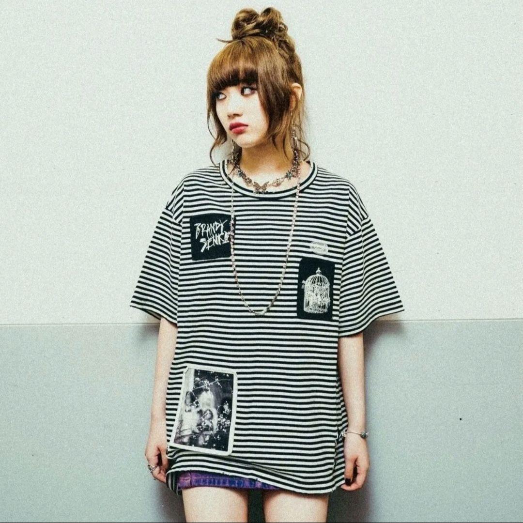 ブランデー戦記 ダメージボーダーTシャツ 蓮月