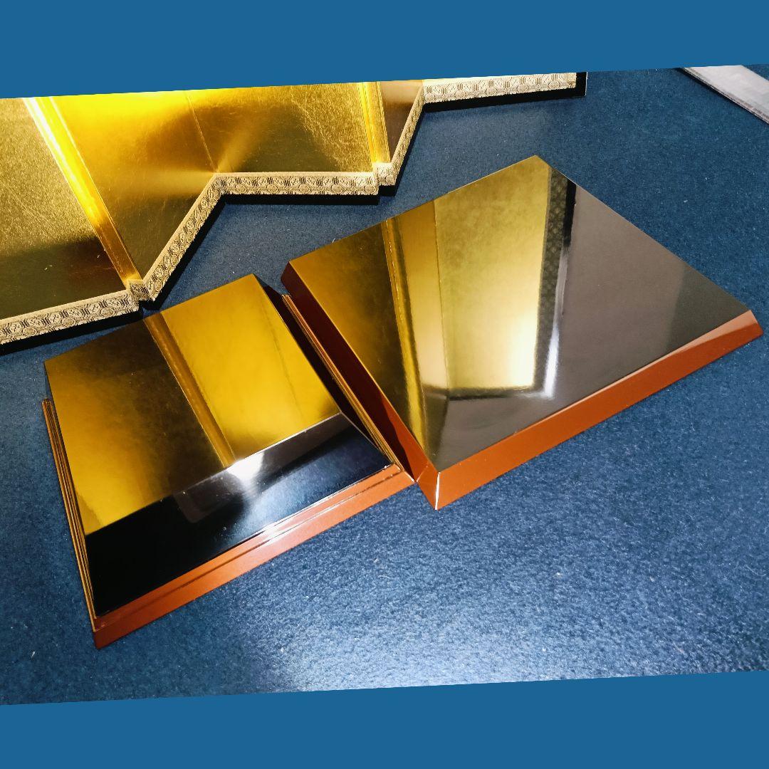 AJ19 光華造 菓子器 銀線文 四方型 四方盆付 螺鈿摘み 木製漆塗 共箱