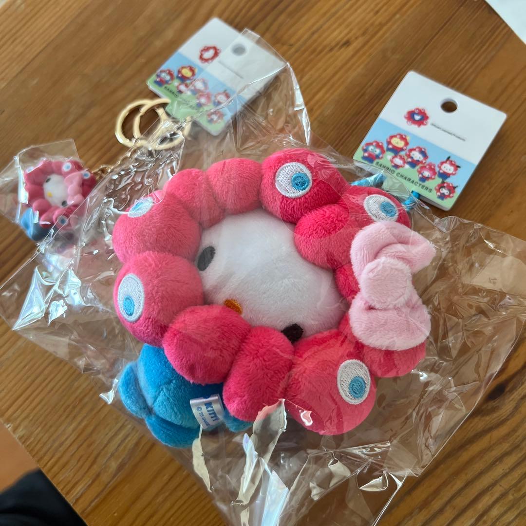 【限定コラボ】万博 ミャクミャク×ハローキティ キーホルダー＆ぬいぐるみセット