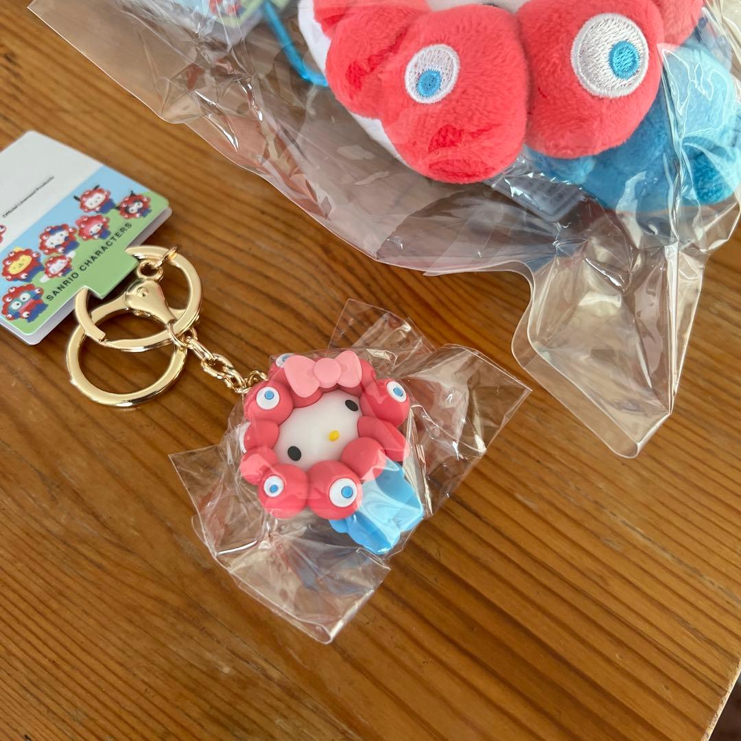 【限定コラボ】万博 ミャクミャク×ハローキティ キーホルダー＆ぬいぐるみセット