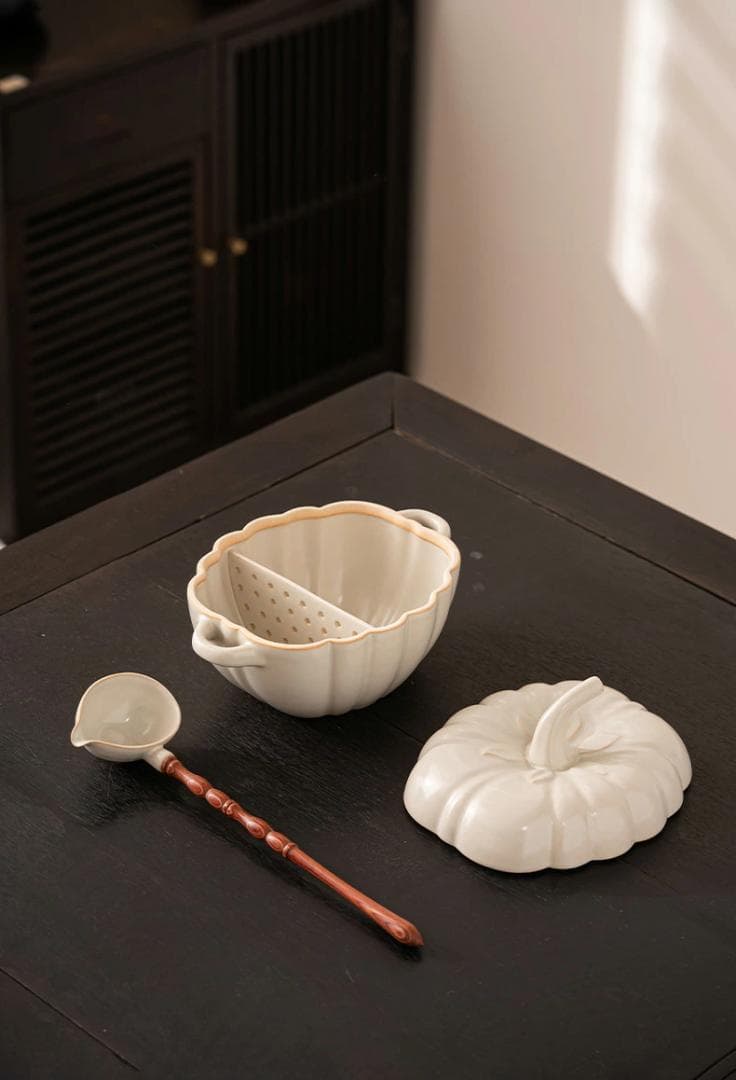 茶さじ付き 土鍋 両手鍋 セラミック 本製】仕切り鍋 調理鍋 フタ付き 万能鍋