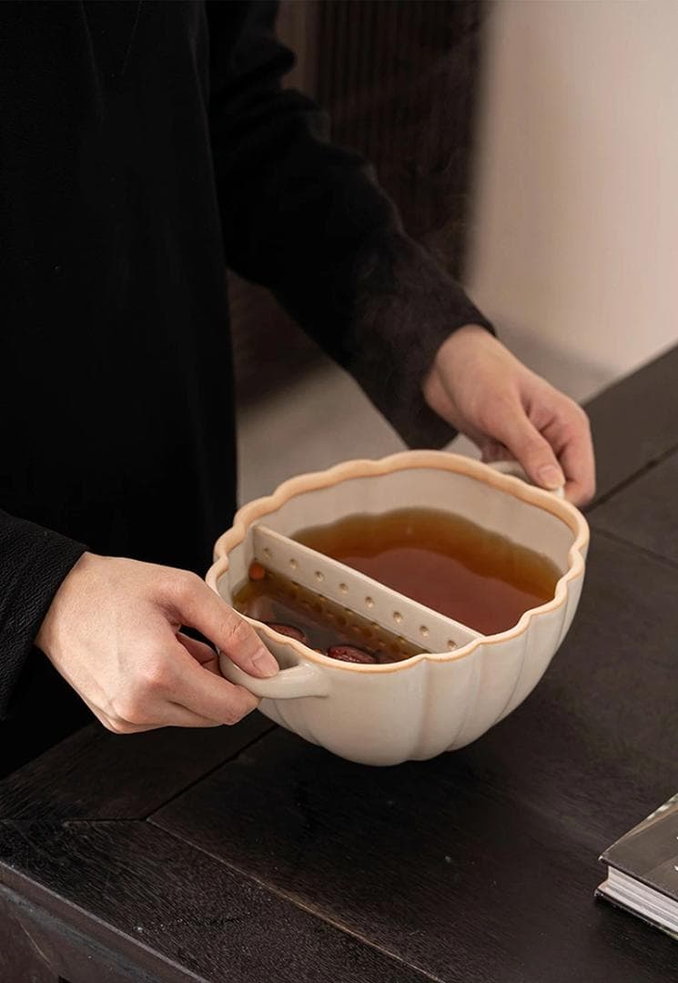 茶さじ付き 土鍋 両手鍋 セラミック 本製】仕切り鍋 調理鍋 フタ付き 万能鍋