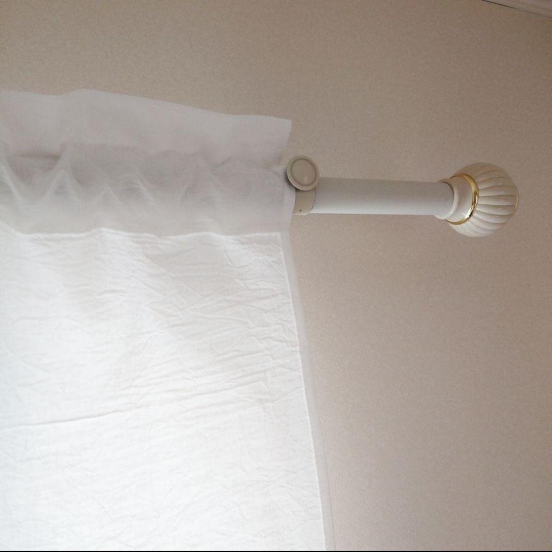 ホワイトコットン♪２M幅カフェカーテン (太めポールにもOKタイプ)ハンドメイド