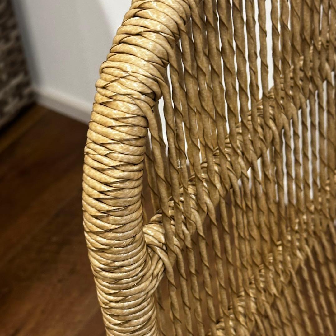 【大訳あり】シンセティックラタン×チーク無垢材モダンチェア　通常88,000円が