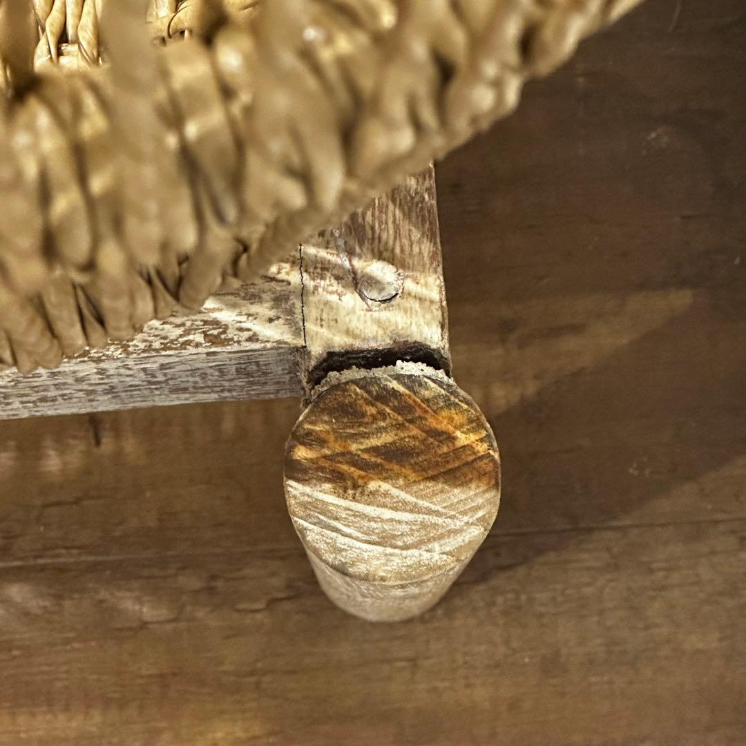 【大訳あり】シンセティックラタン×チーク無垢材モダンチェア　通常88,000円が