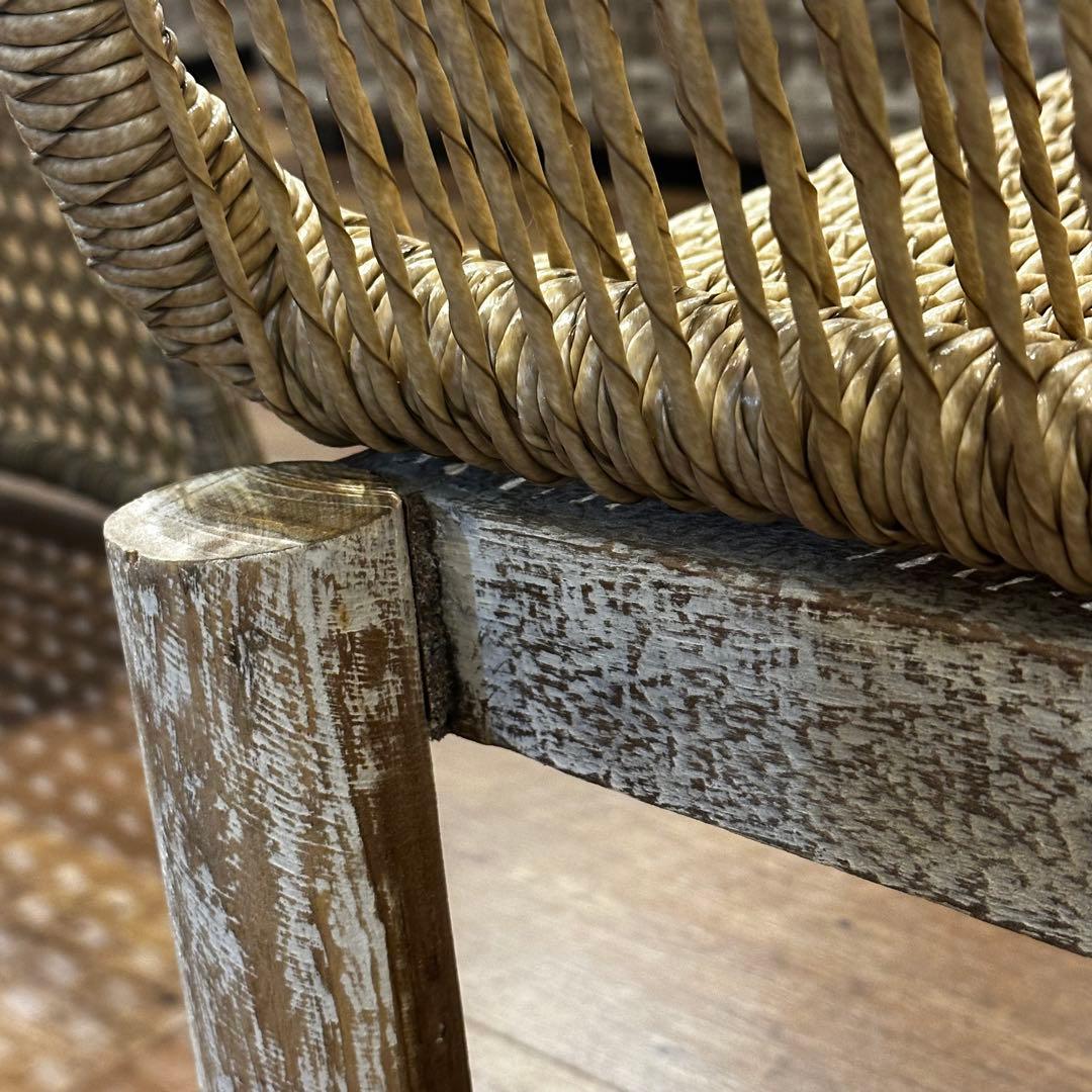 【大訳あり】シンセティックラタン×チーク無垢材モダンチェア　通常88,000円が