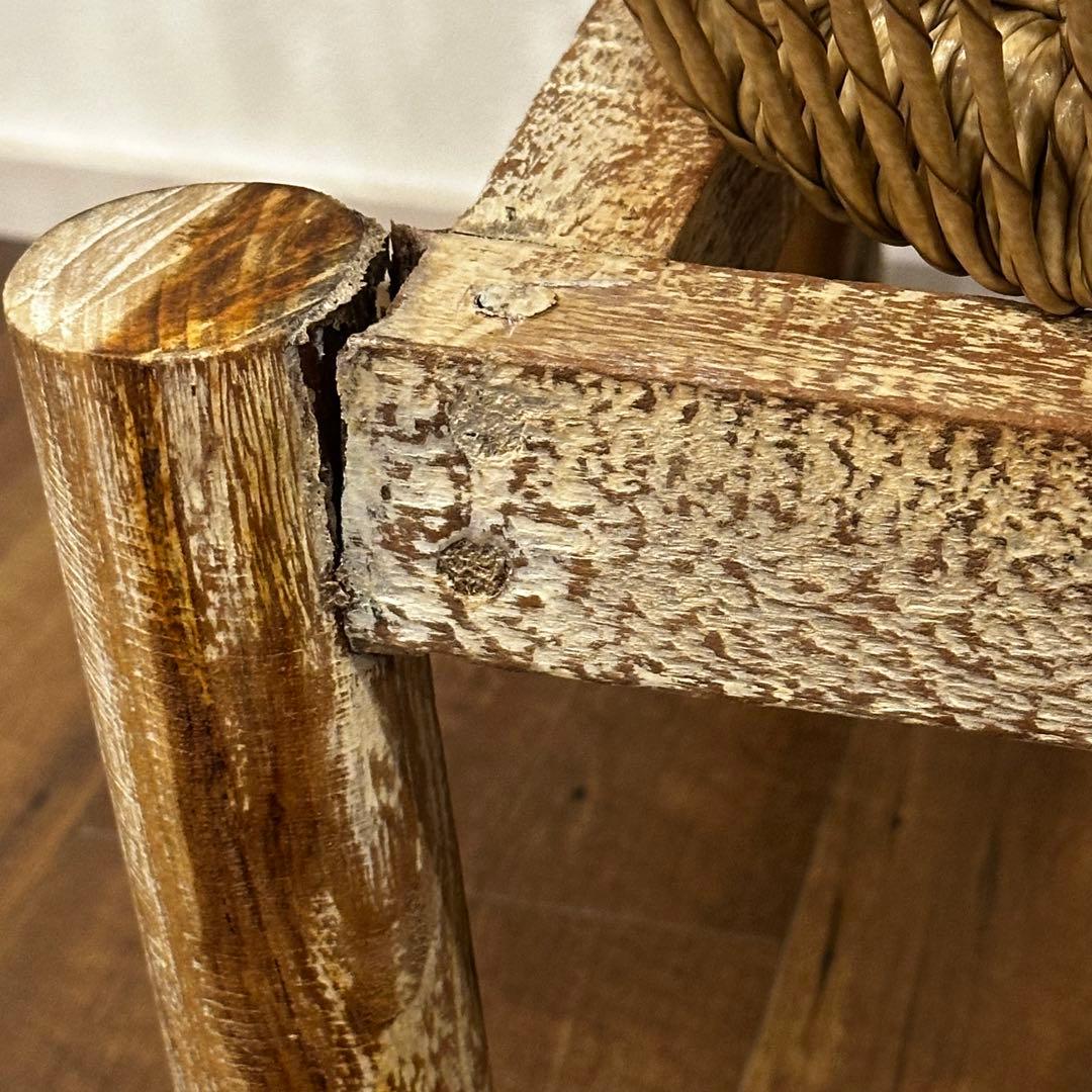 【大訳あり】シンセティックラタン×チーク無垢材モダンチェア　通常88,000円が