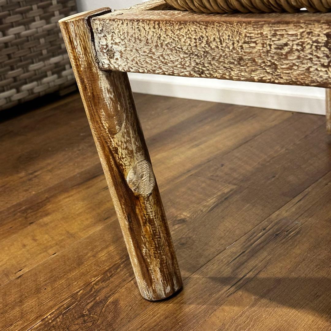 【大訳あり】シンセティックラタン×チーク無垢材モダンチェア　通常88,000円が