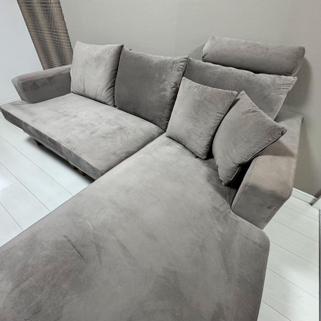 【発送可能】LOWYA 2.3人掛けソファ グレー