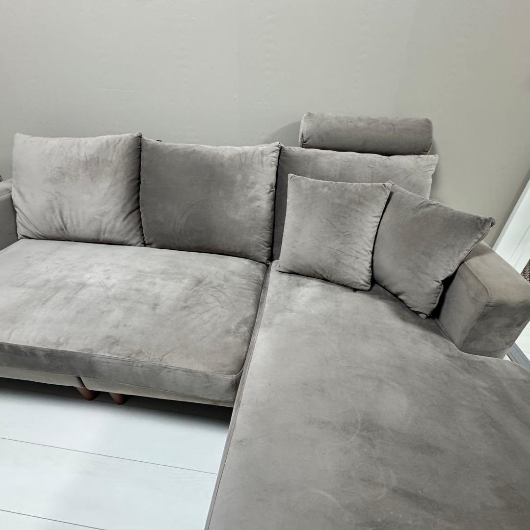 【発送可能】LOWYA 2.3人掛けソファ グレー