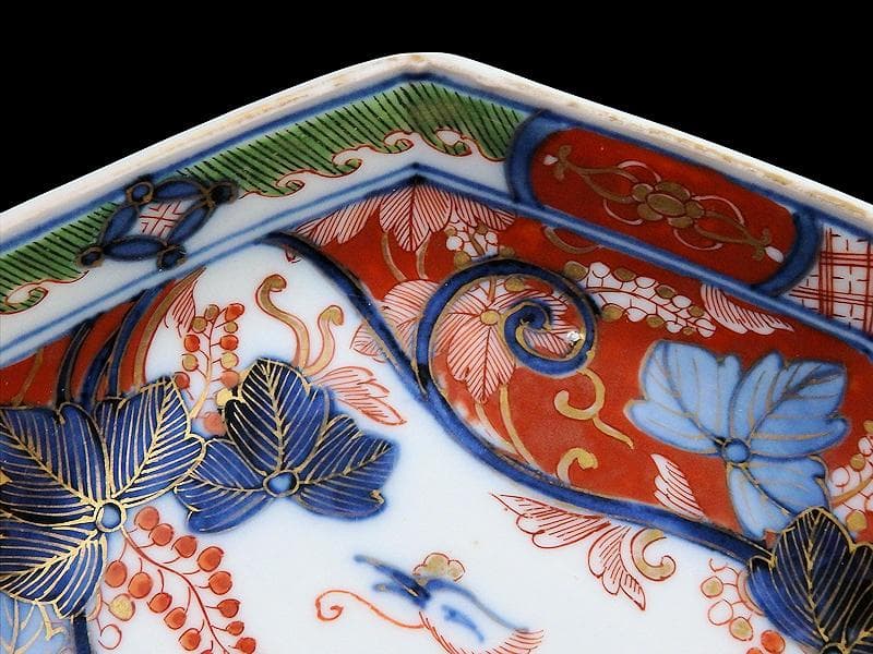 大聖寺伊万里　金襴手　桐に鳳凰の図　八角5寸皿　B232AS-CUr