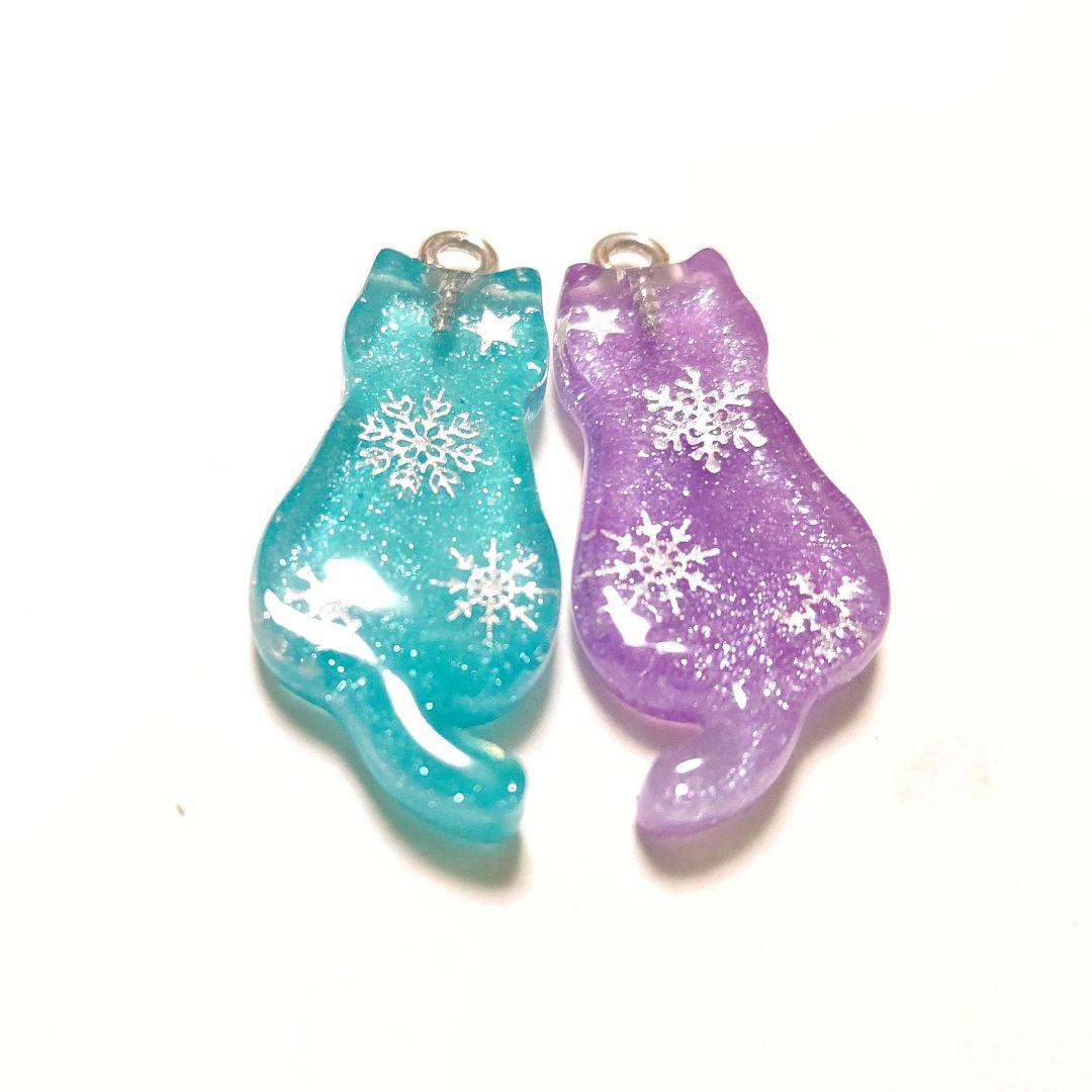 専用商品K-9888 にゃんこシルエットチャーム(雪の結晶 魔法のパウダー)