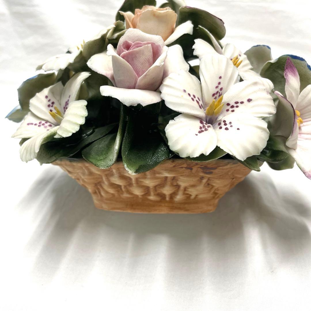 CAPODIMONTE カポディモンテ サバスターノ 陶花 フラワーバスケット