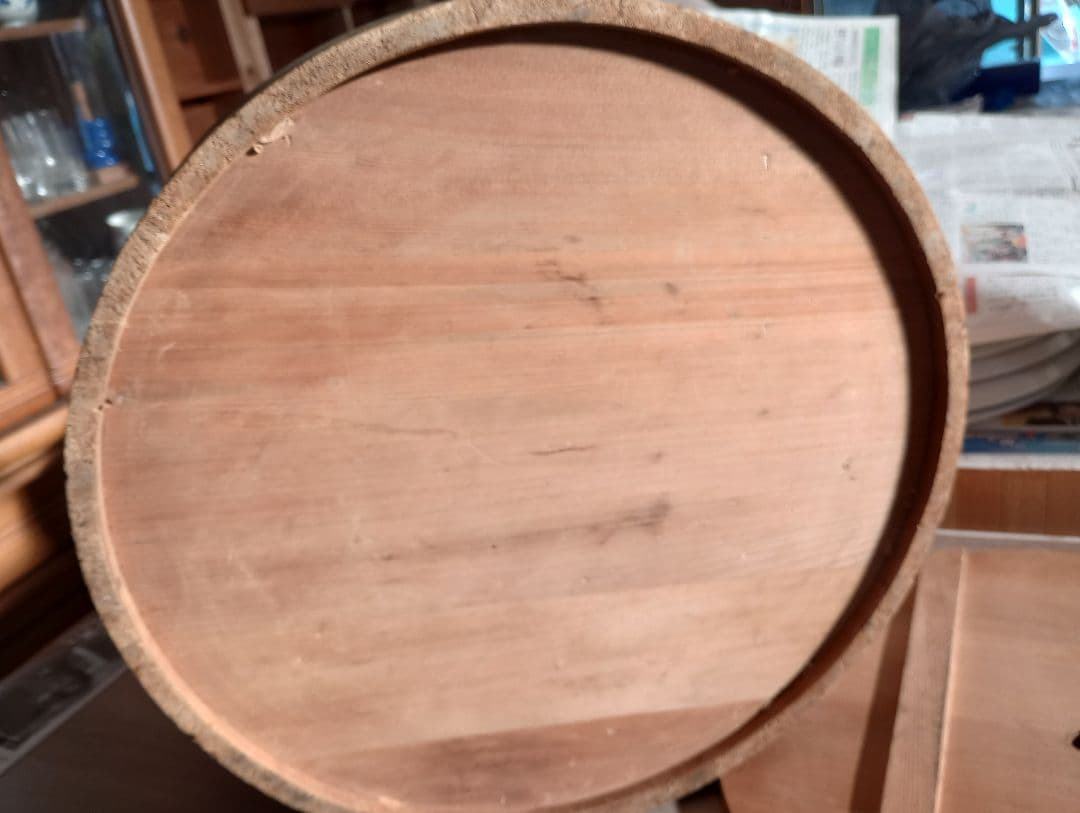 岡持　木製寿司桶　持ち手付き・仕切り付き　アンティーク