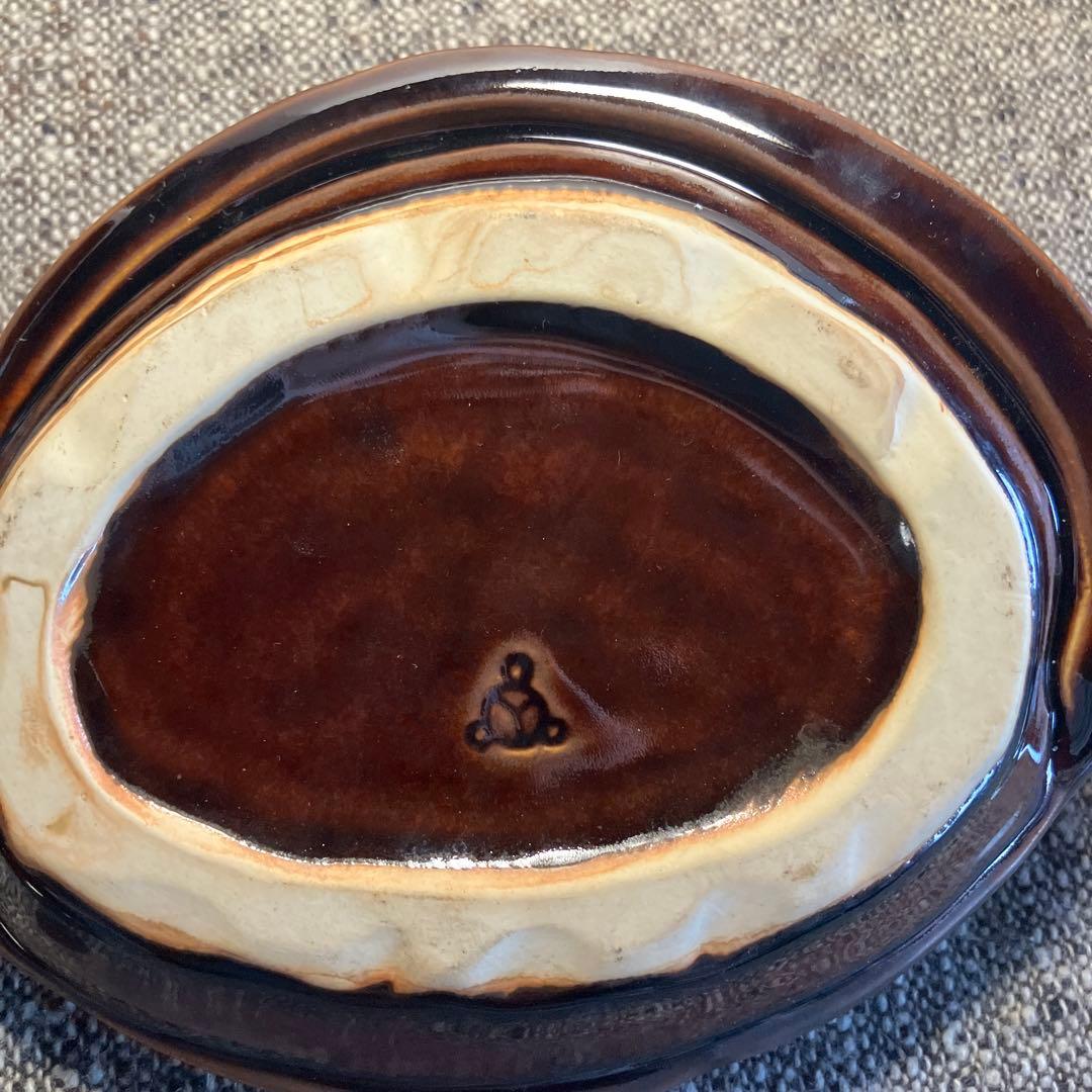 信楽焼　アンティーク　ビンテージ　灰皿　小物入れ　貝殻　魚　陶器　焼物