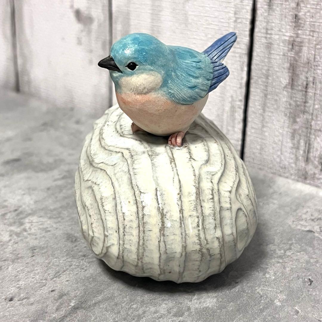 小鳥の一輪挿し　花瓶　ゆとり炉　青い鳥