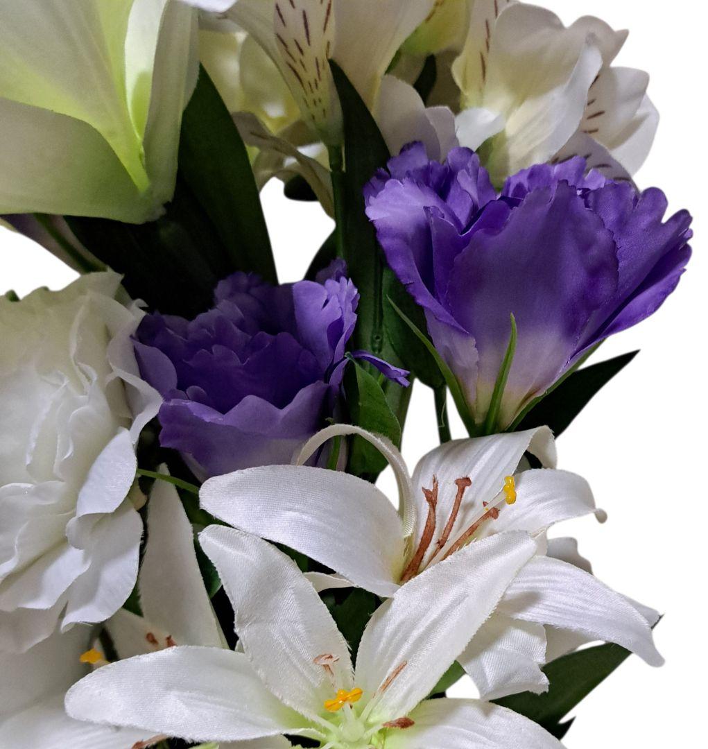 お墓用造花仏花　全長48cm. 一対　新品未使用リアル供花　No264