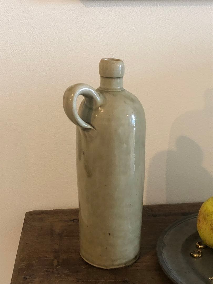 フランス アンティーク ボトル　花器　一輪挿し　花瓶　陶器のボトル　素朴な陶器