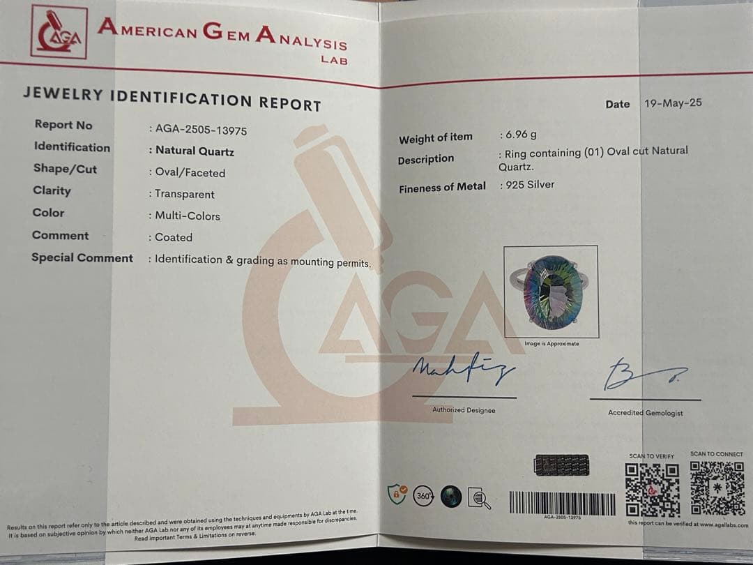 ナチュラルクォーツ オーバルリング 925シルバー