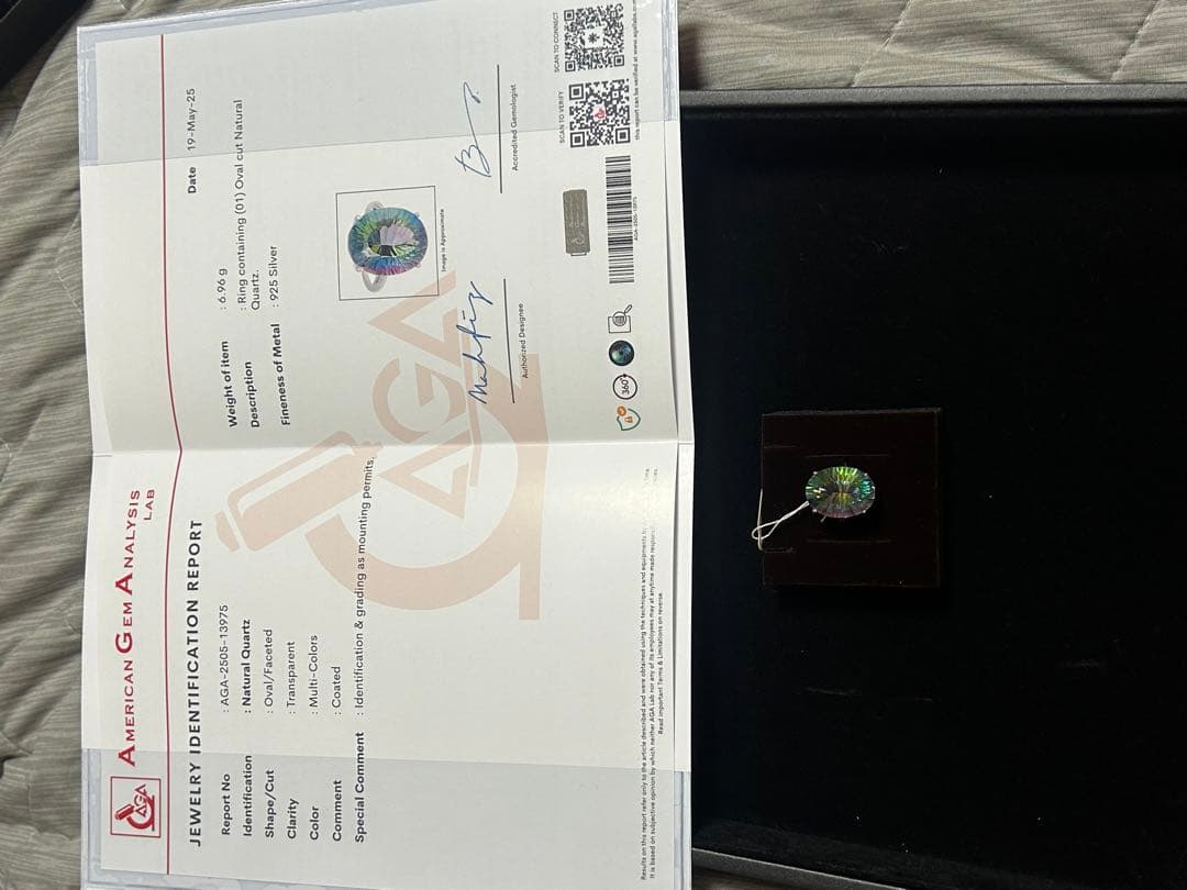 ナチュラルクォーツ オーバルリング 925シルバー