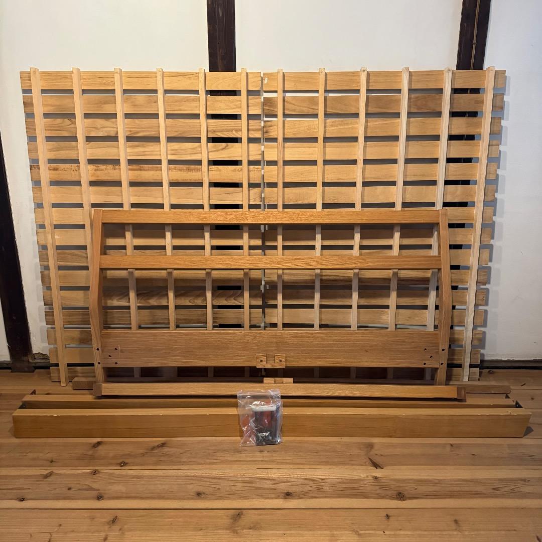 無印良品　タモ材ベッドフレーム・ダブル（ 深澤直人デザイン ）