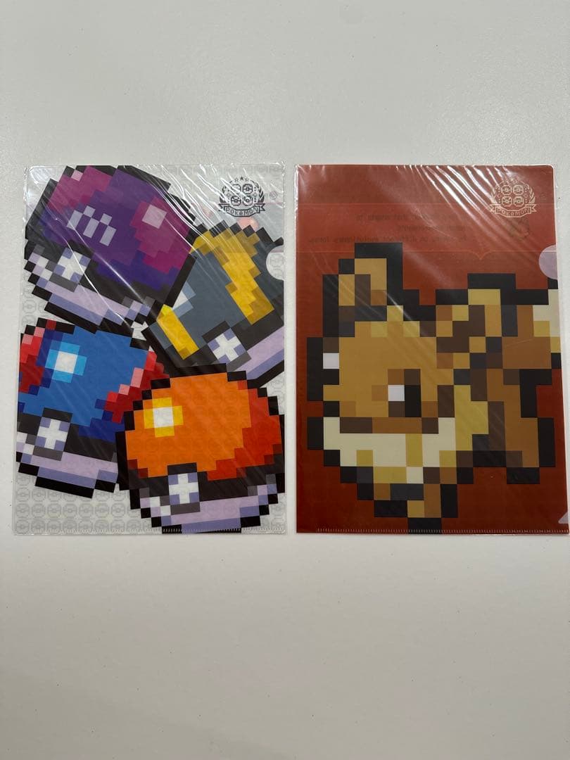 ポケモン　ドット絵　A4クリアファイル　イーブイ・モンスターボール　セット