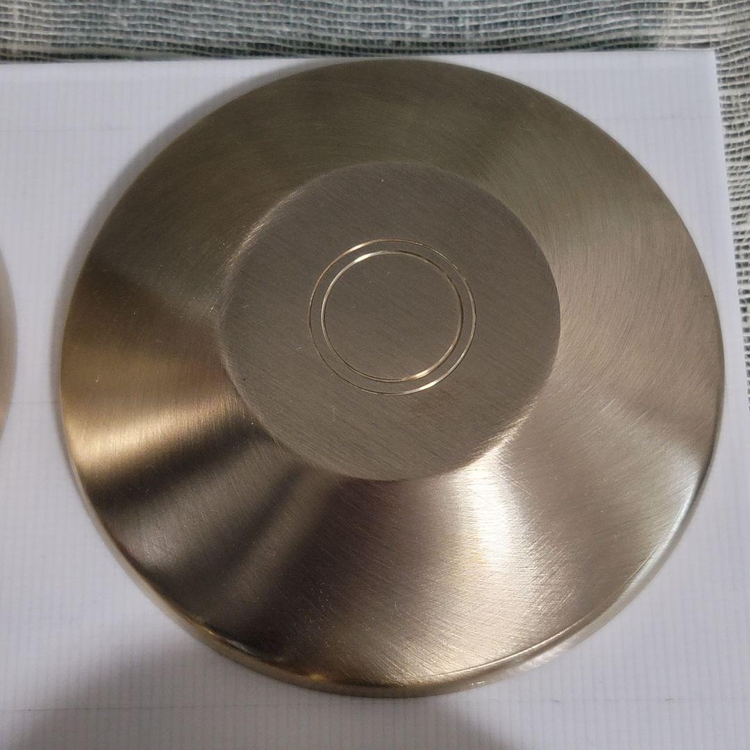 韓国　真鍮食器　鍮器　ユギ 蓋付き飯椀　2個セット 「光明傳統　鍮器工房」刻印有
