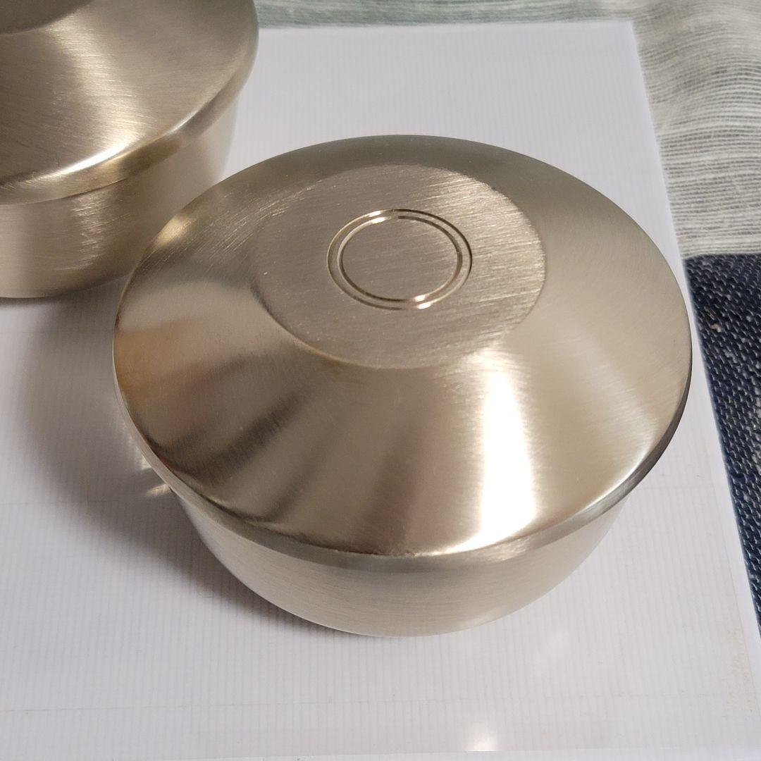 韓国　真鍮食器　鍮器　ユギ 蓋付き飯椀　2個セット 「光明傳統　鍮器工房」刻印有